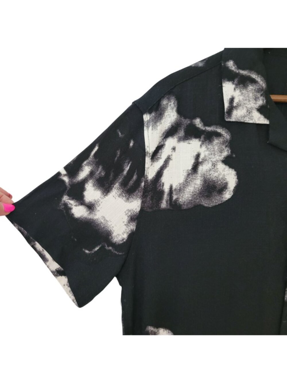 Denim & Flower Ricky Singh Floral Button-Up Shirt Mens Size L Black - Picture 5 of 8